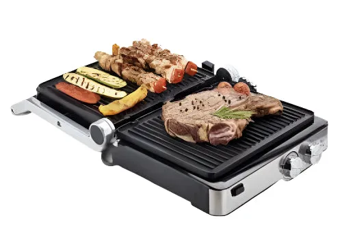 Ariete Grill Non-Stick Removable Grill Plates, 2000Watts, Stainless Steel