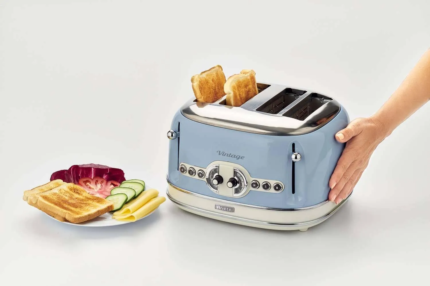 Ariete Toaster 4 Slice, 1600Watts, Blue
