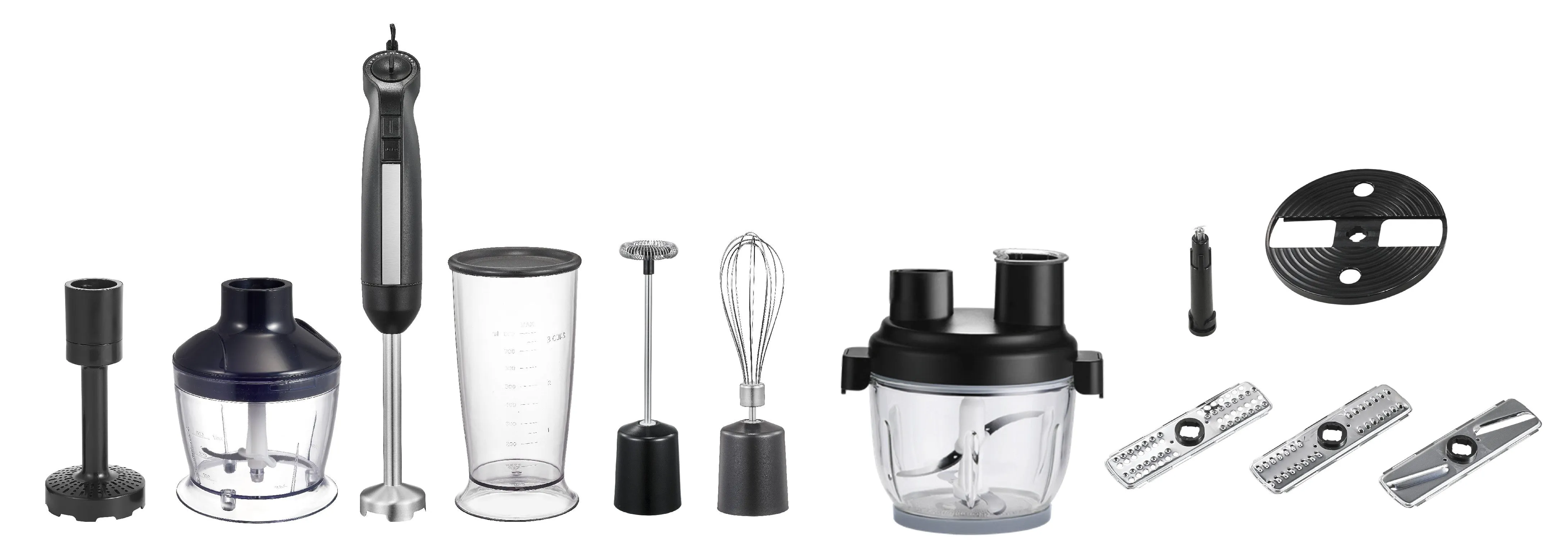 Arshia Hand Blender 8 in 1, 0.8Lit, 2200Watts, Black