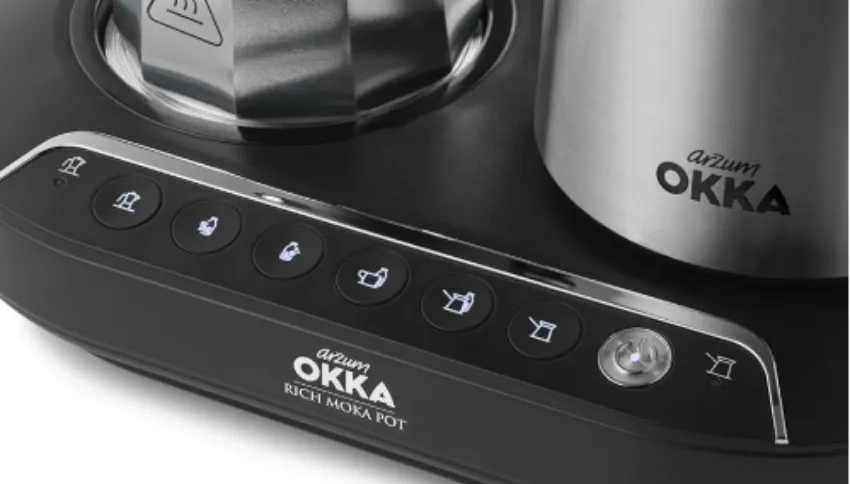 Arzum Coffee Maker Pot with Mixer, Moka Pot Hot & Cold milk, 1.8Lit, 3Cup, Black / Chromhe
