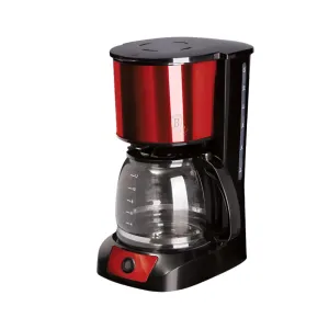 Berlingerhaus Amreican Coffee Maker 800W 12Cups Water Tank 1.5L RedAnti-Drip Function