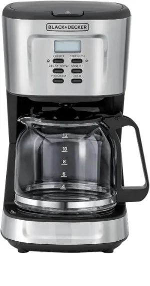 Black & Decker Coffee Maker, 12Cup, 900Watts, Black / Silver