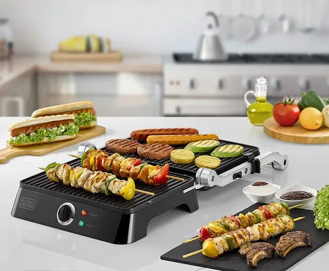 Black & Decker Grill, 1400Watts, Stainless Steel