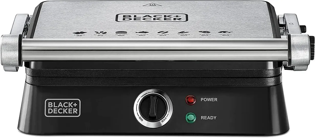 Black & Decker Grill, 1400Watts, Stainless Steel