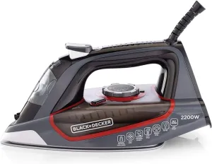 Black & Decker Steam Iron, Ceramic Soleplate, 2200Watts, Grey