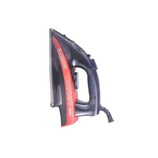 Black & Decker Steam Iron with Nonstick Soleplate, 2200Watts, Black & Red