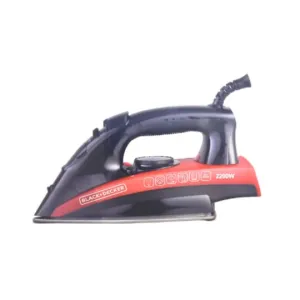 Black & Decker Steam Iron with Nonstick Soleplate, 2200Watts, Black & Red