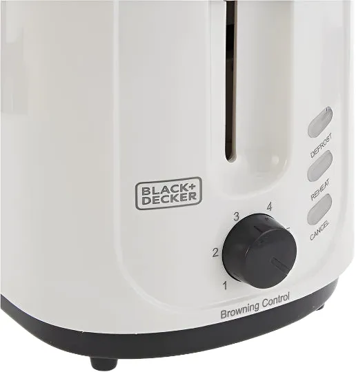 Black & Decker Toaster 2 Slice, 750Watts, White