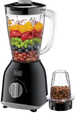 Black   Decker Blender with Grinder & Extra Jar, 400Watts, Black