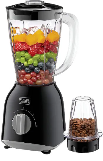Black   Decker Blender with Grinder & Extra Jar, 400Watts, Black