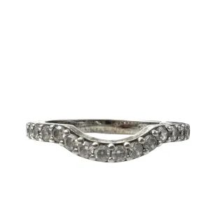 Clear Stine & Sterling Silver Contour Band Ring By Clothes Mentor