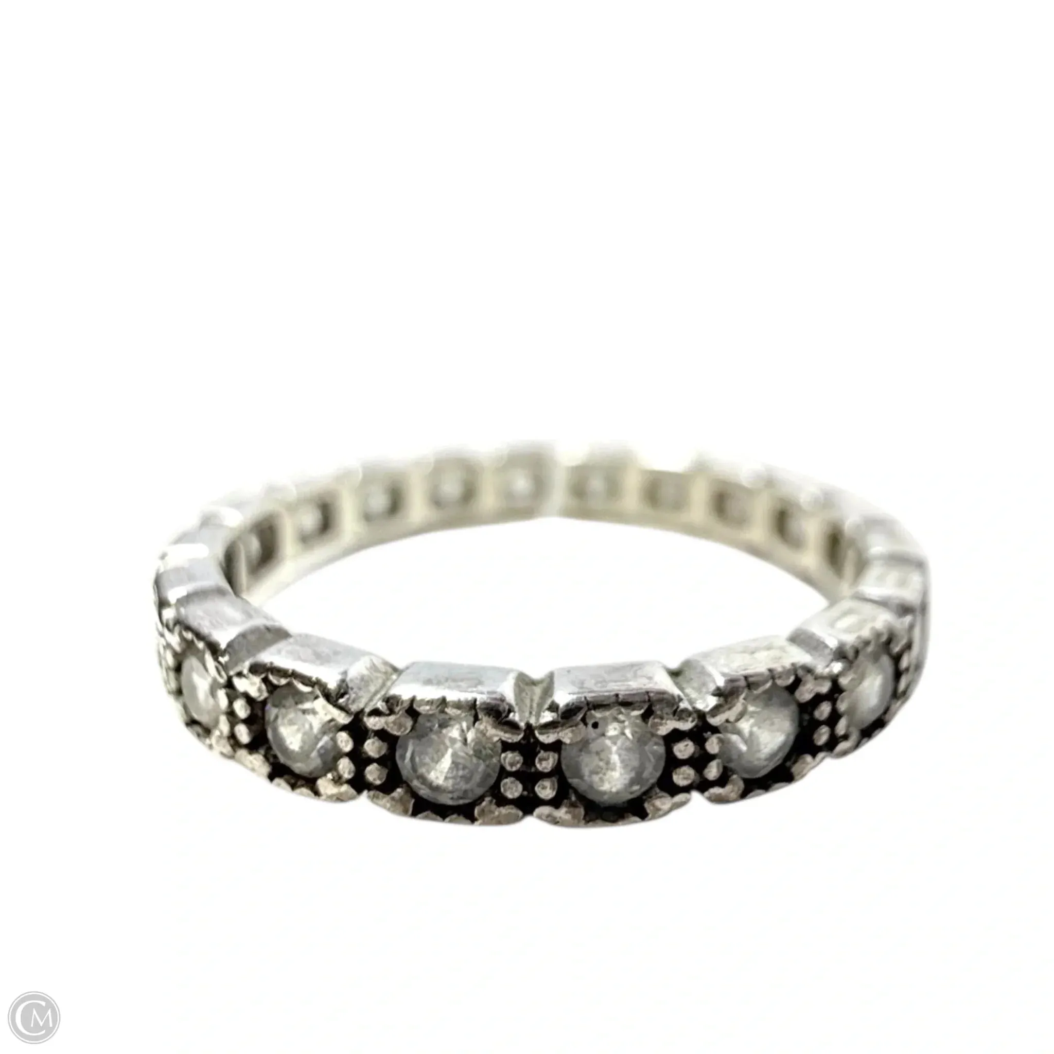 CZ & Sterling Silver Eternity Band Ring By Unbranded, Size: 7