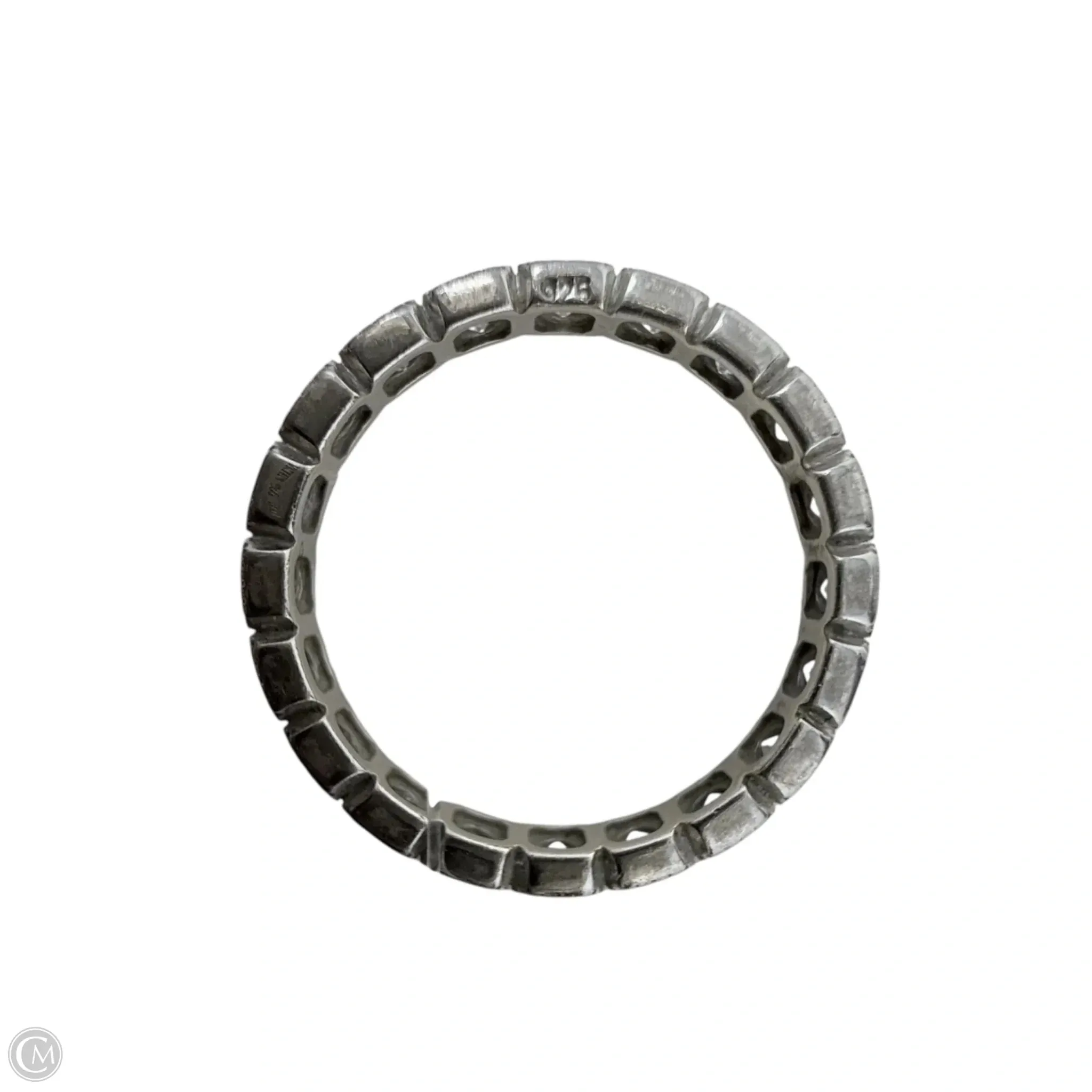 CZ & Sterling Silver Eternity Band Ring By Unbranded, Size: 7