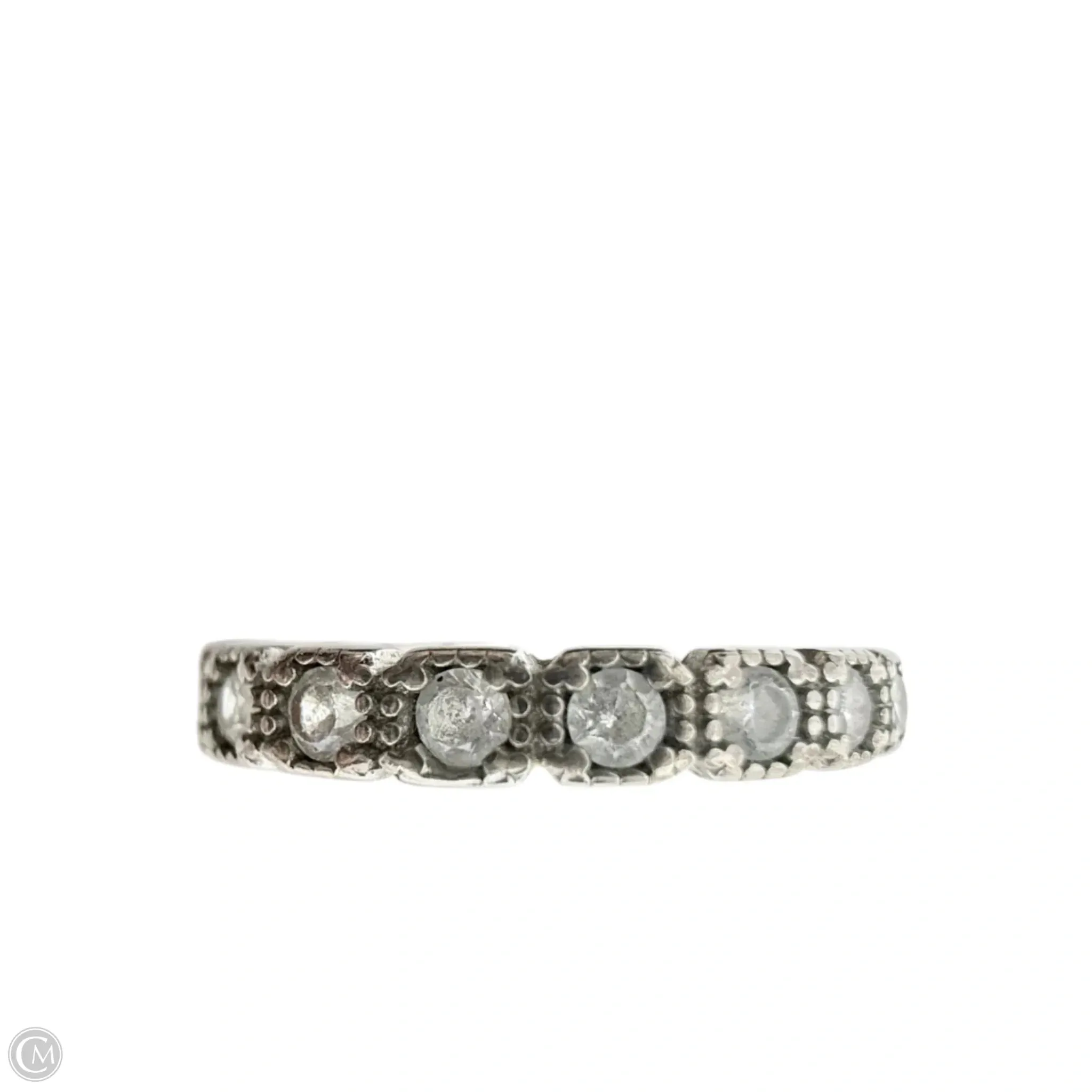 CZ & Sterling Silver Eternity Band Ring By Unbranded, Size: 7