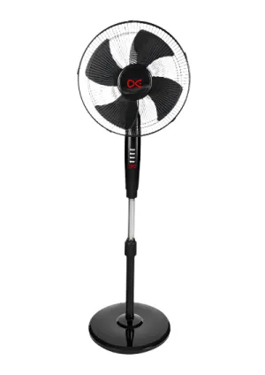 Daewoo Stand Fan, 18Inch, 5Blades, 80 Watts, With Remote, Black 