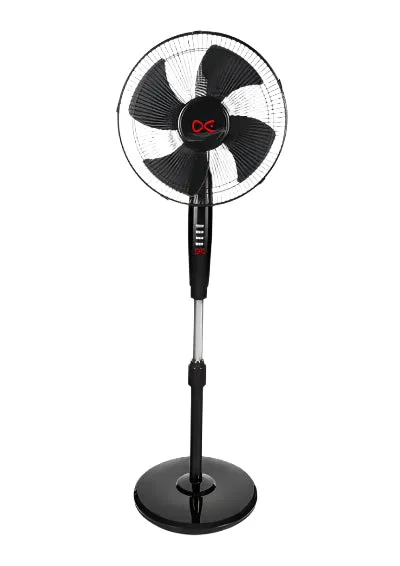 Daewoo Stand Fan, 18Inch, 5Blades, 80 Watts, With Remote, Black 