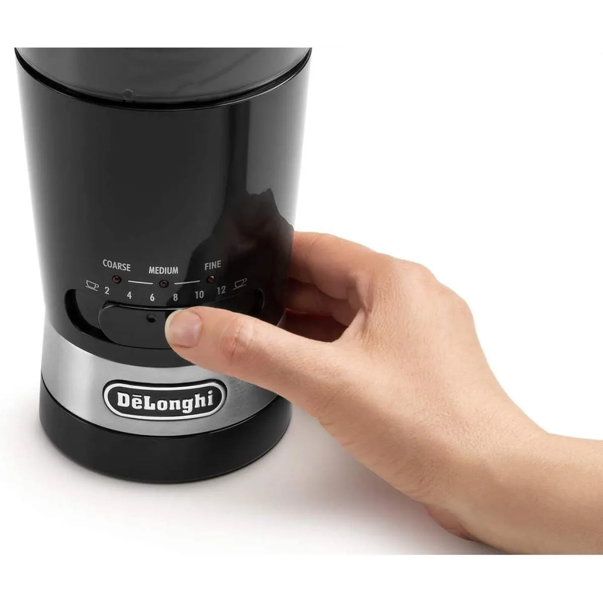 Delonghi Coffee Grinder With Stainless Steel Blades Three Different Grinding Levels Adju