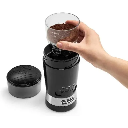 Delonghi Coffee Grinder With Stainless Steel Blades Three Different Grinding Levels Adju