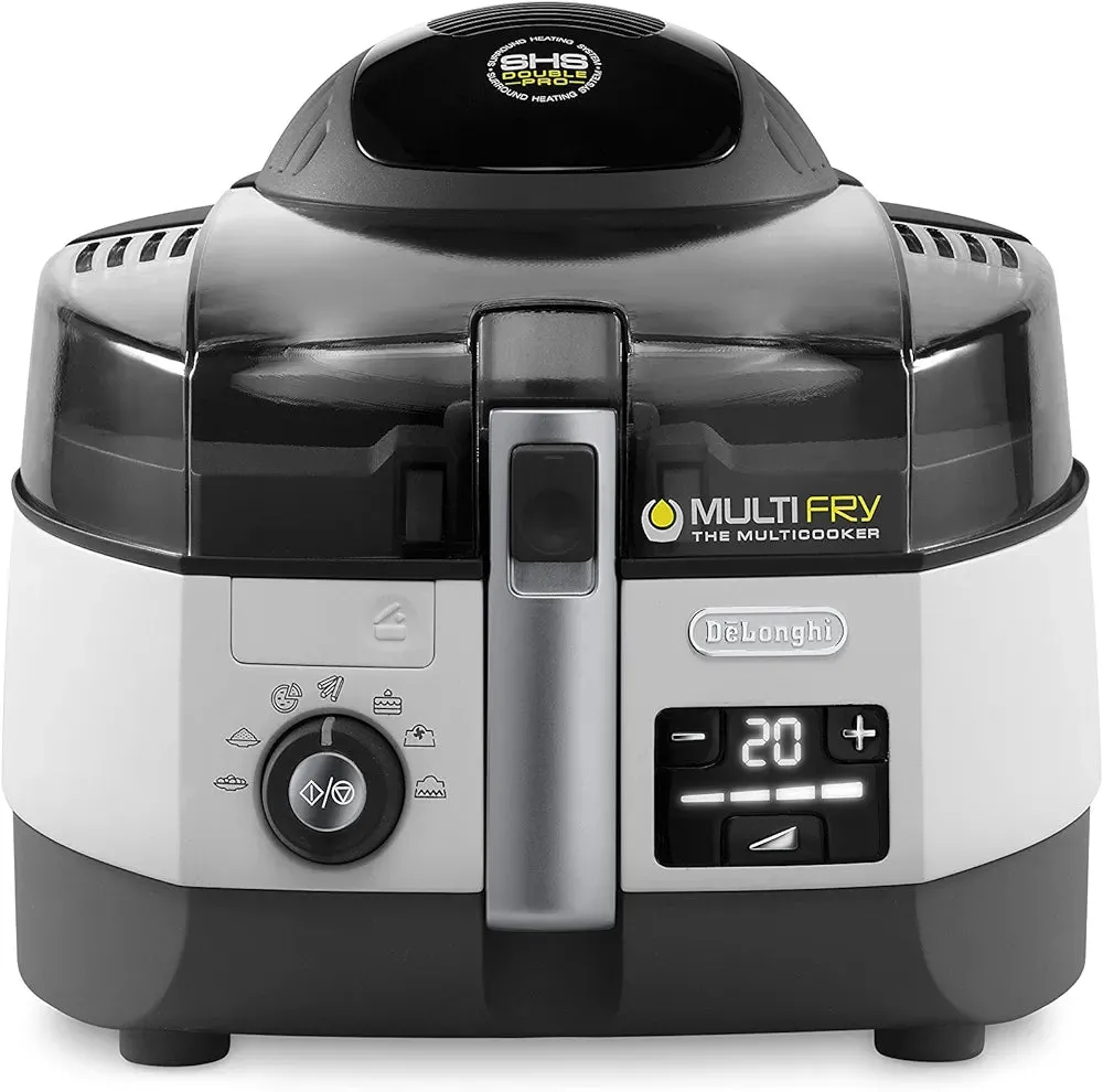Delonghi Multy Fryer 1.7 Lit 4 Power Level Power Upper Heating Element, 2400 Watts, Silver