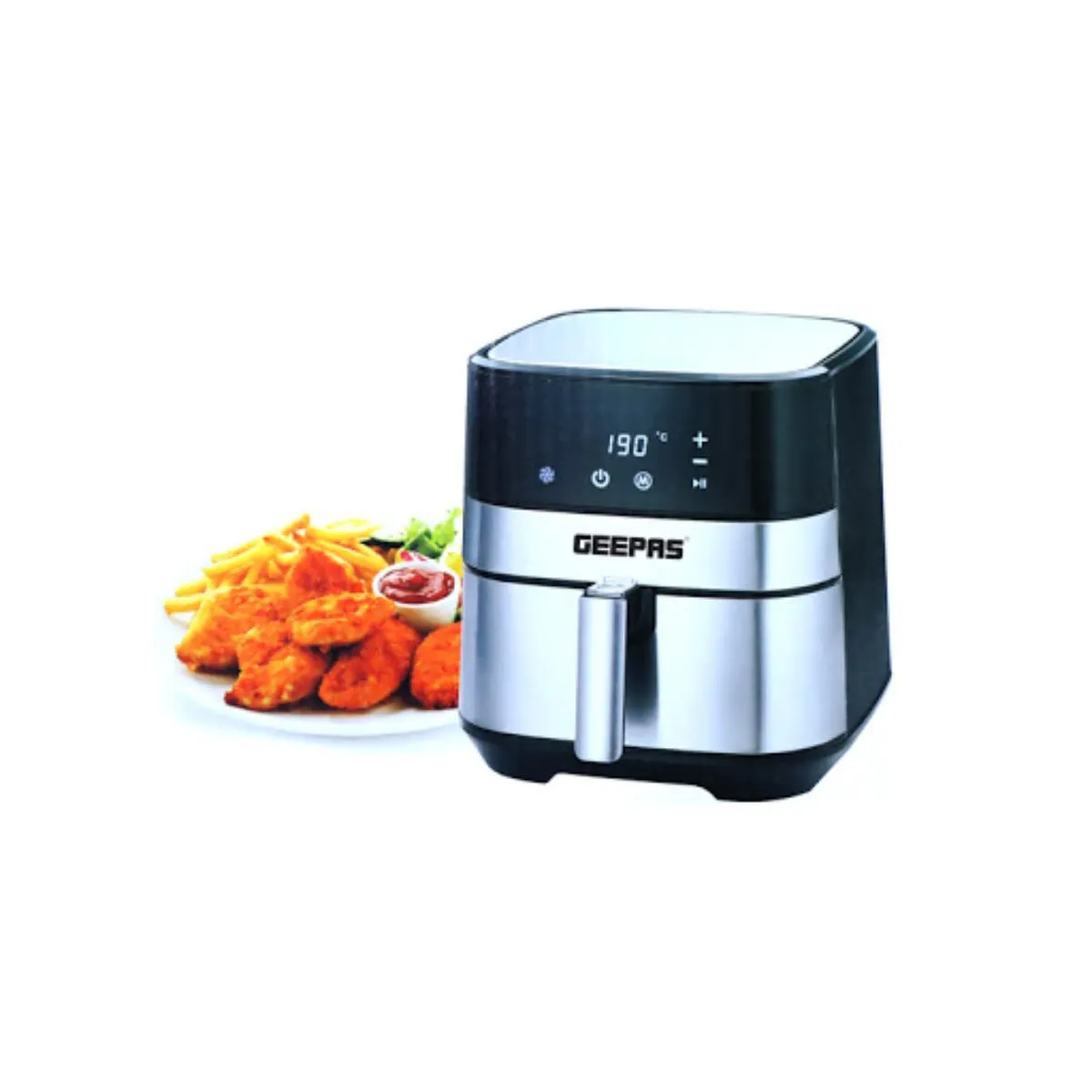 Geepas Digital Air Fryer Adjustable Thermostat Up To 200C