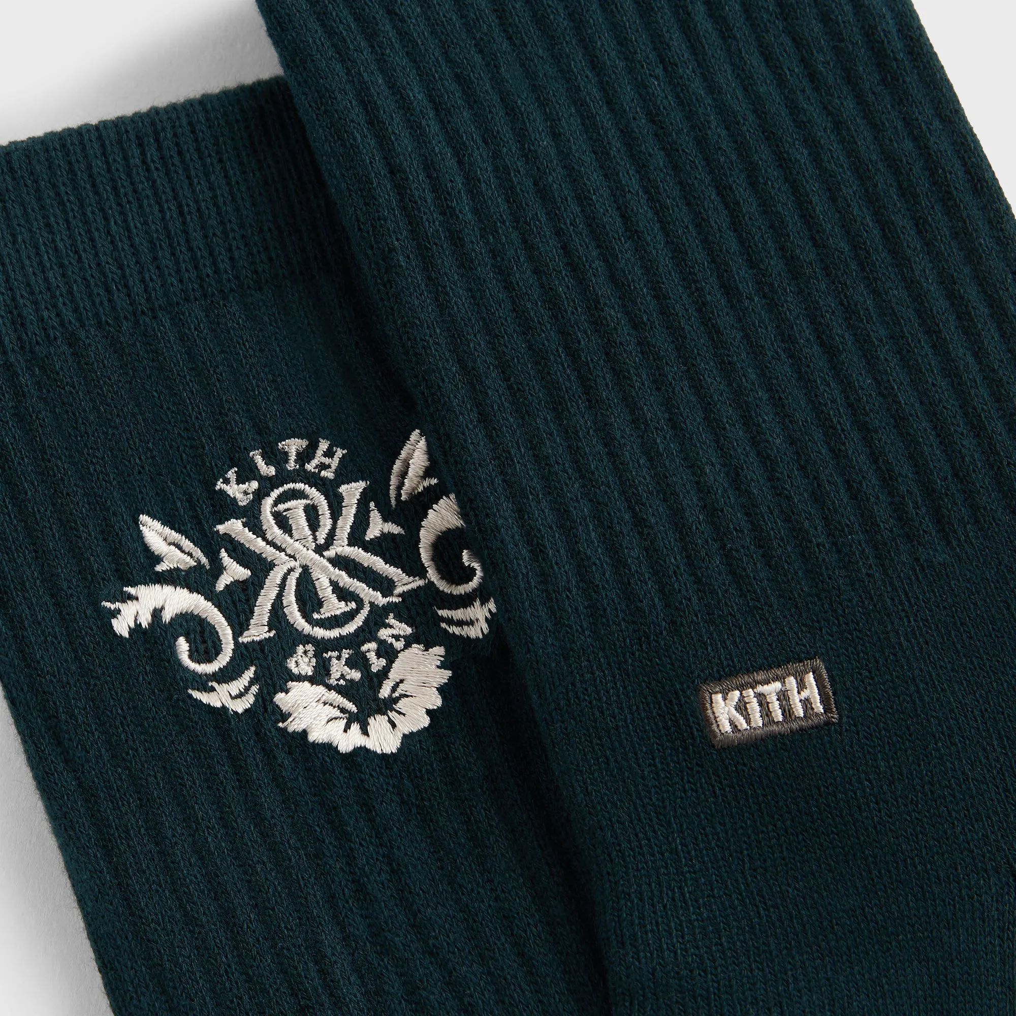 Kith Ornate Crest Logo Crew Socks - Stadium