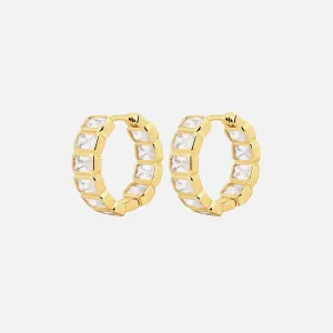 Luv AJ The Bianca Bezel Hoops - Gold