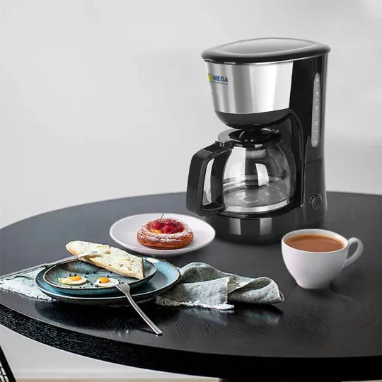 Mega Coffee Maker, 1.25Lit, 1000Watts, Black