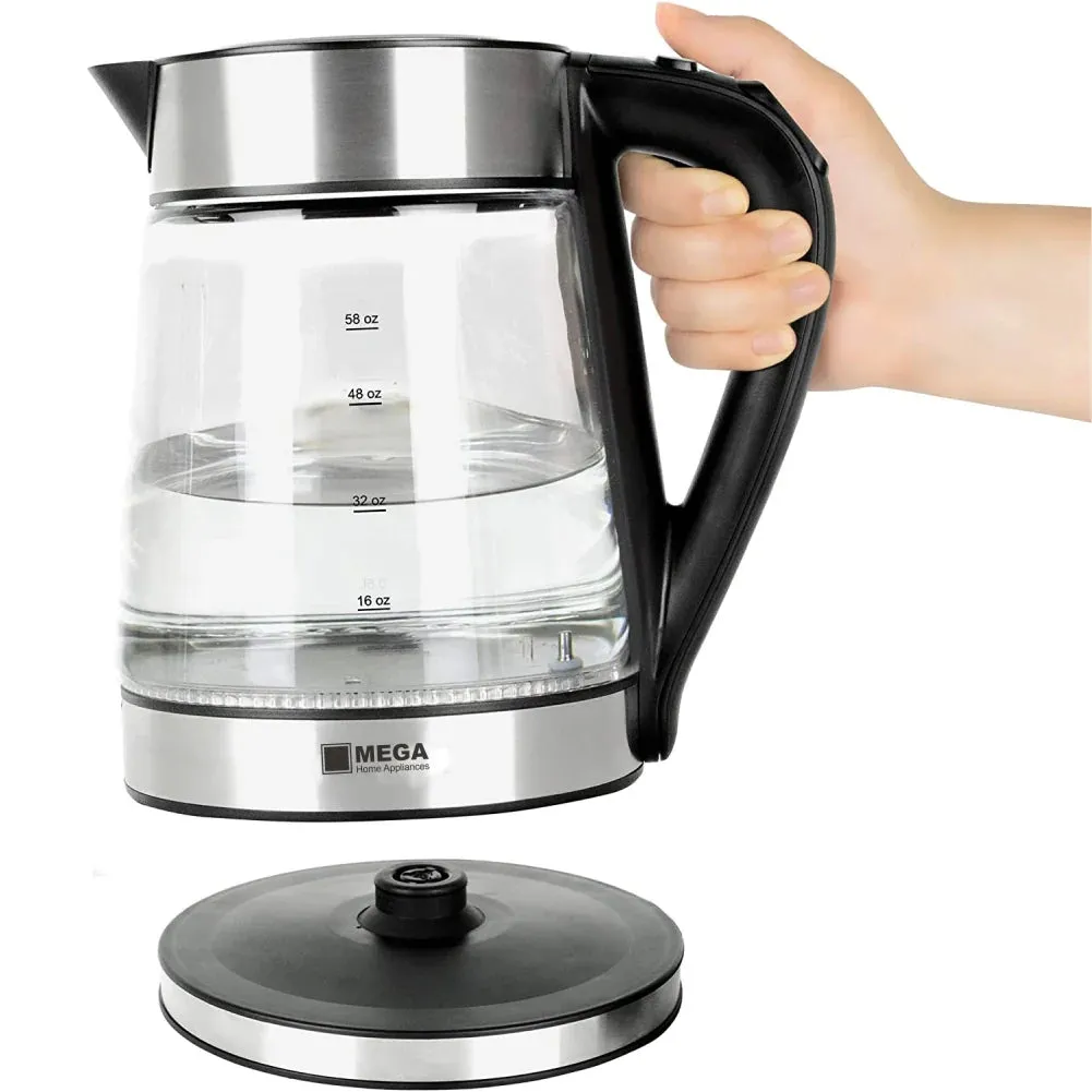 Mega Glass Kettle, 1.7Lit, 2200Watts