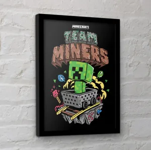 Minecraft (Team Miners) Collector Print (Framed)