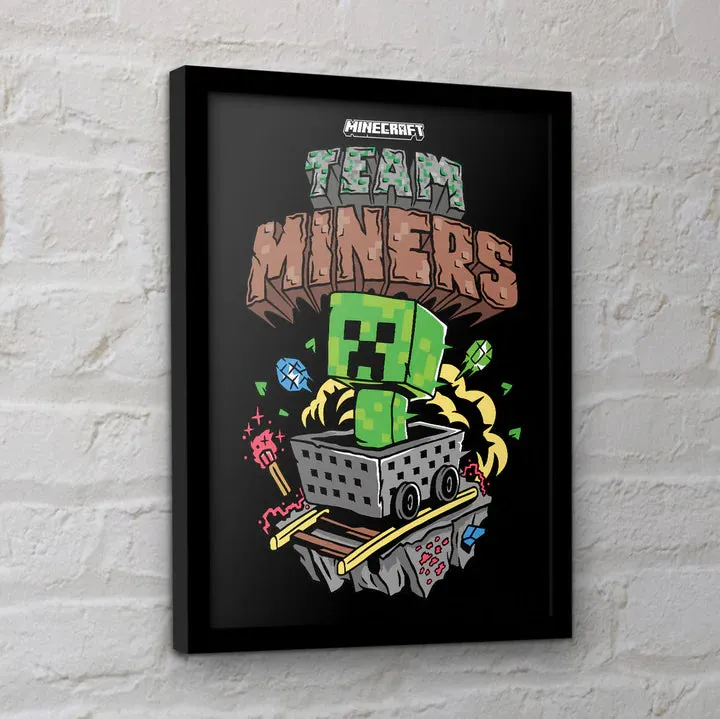 Minecraft (Team Miners) Collector Print (Framed)