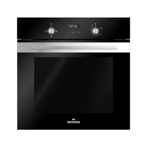 Mondin Built in Gas Oven, 60Cm, Digital Double Fan, Black
