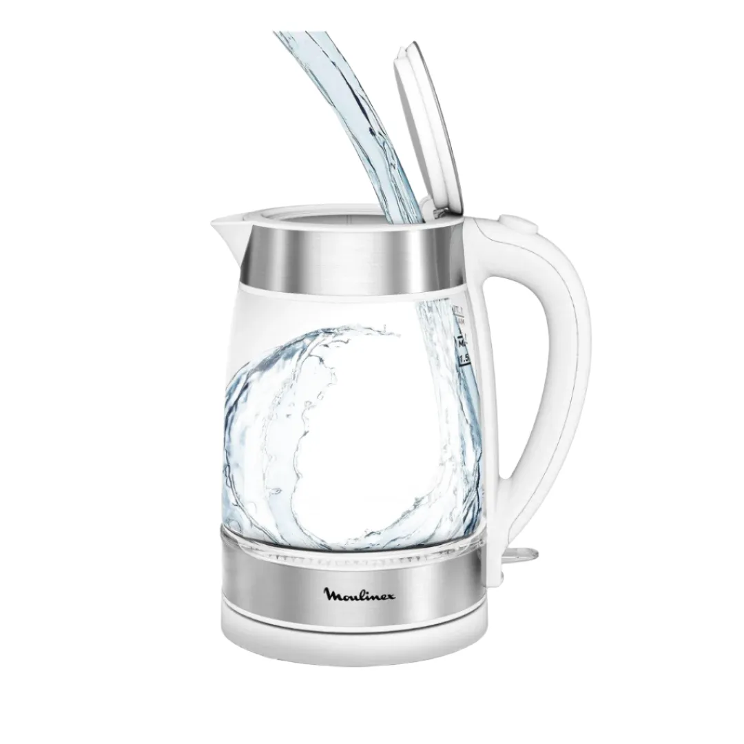 Moulinex Glass Kettle, 1.7Lit, 2200Watts, White
