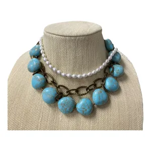 Necklace Lariat & Y-Drop  In Aqua