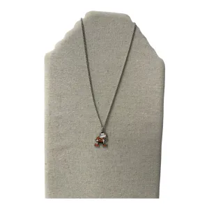 Necklace Pendant In Orange & Silver
