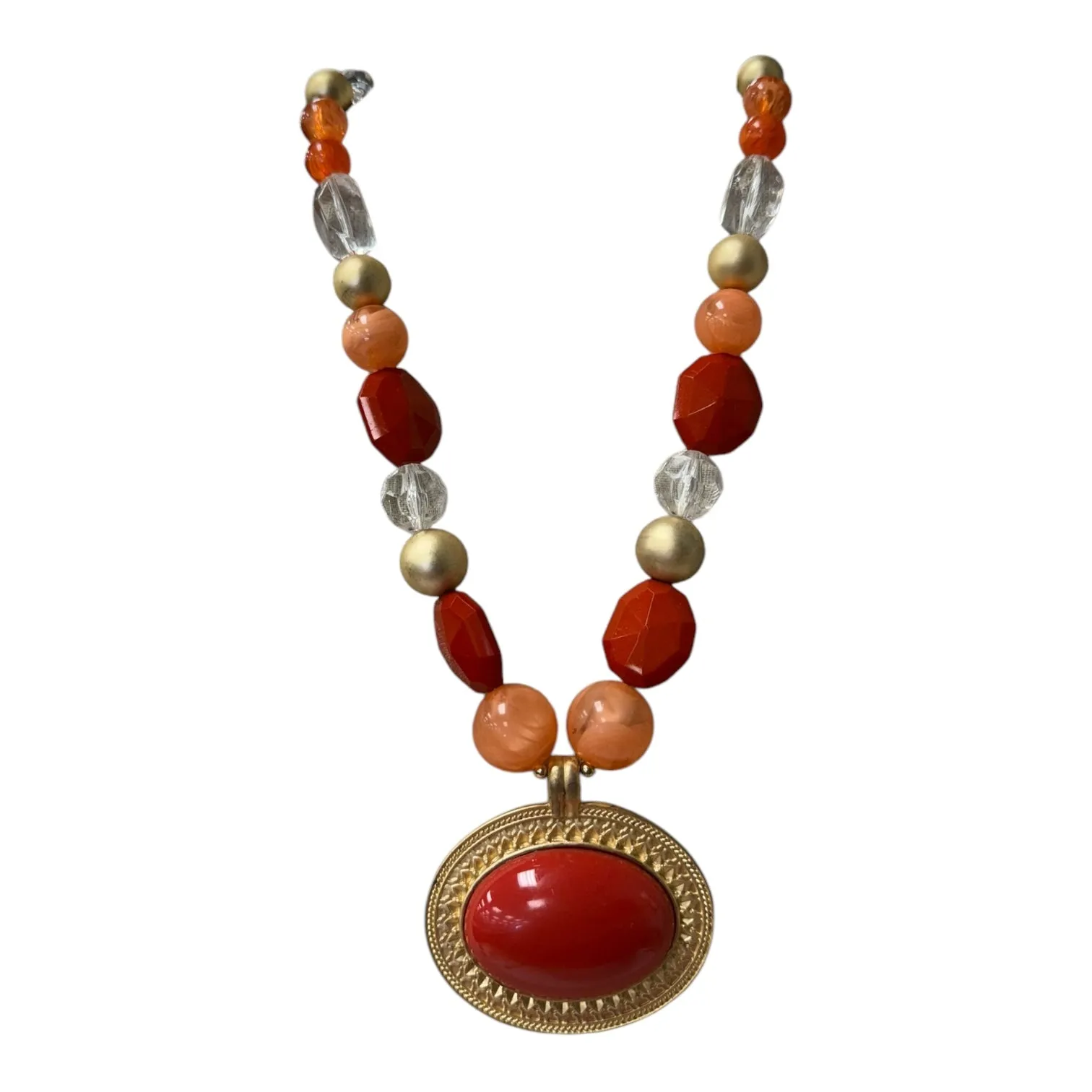 Necklace Statement By Cme In Orange