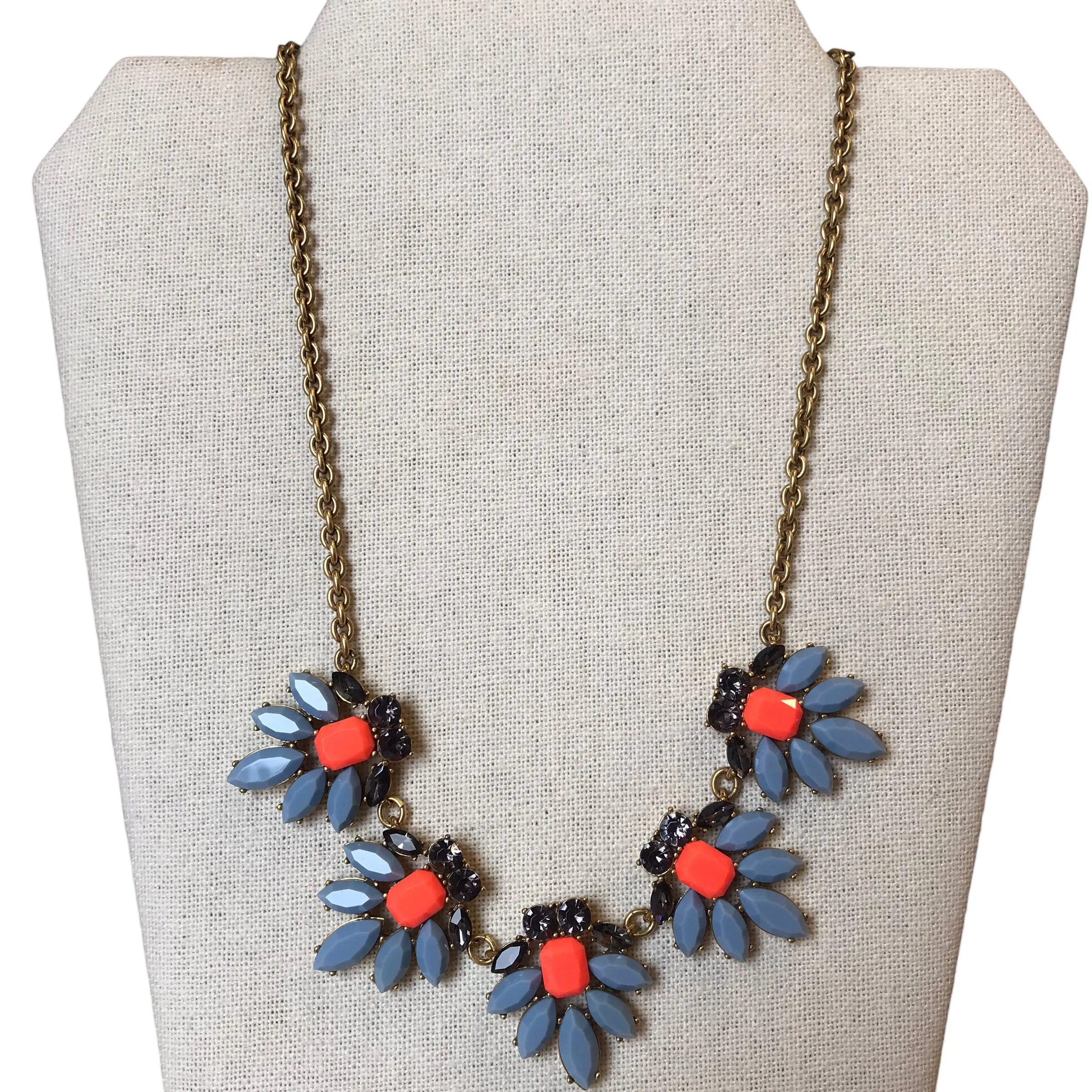 Necklace Statement By J. Crew In Blue & Orange