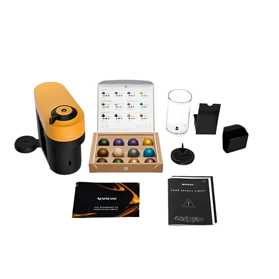 Nespresso Coffee Maker Vertuo Machine POP GCV2, 06Lit, Four Cup Size, Mango Yellow