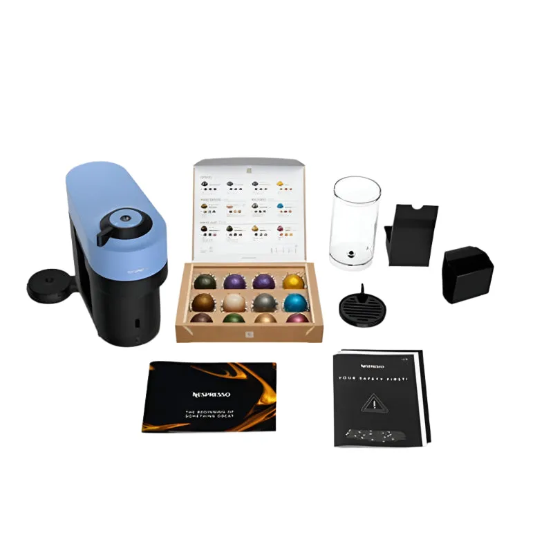 Nespresso Coffee Maker Vertuo Machine POP GCV2, 0.6Lit, Four Cup Sizes, Pacific Blue
