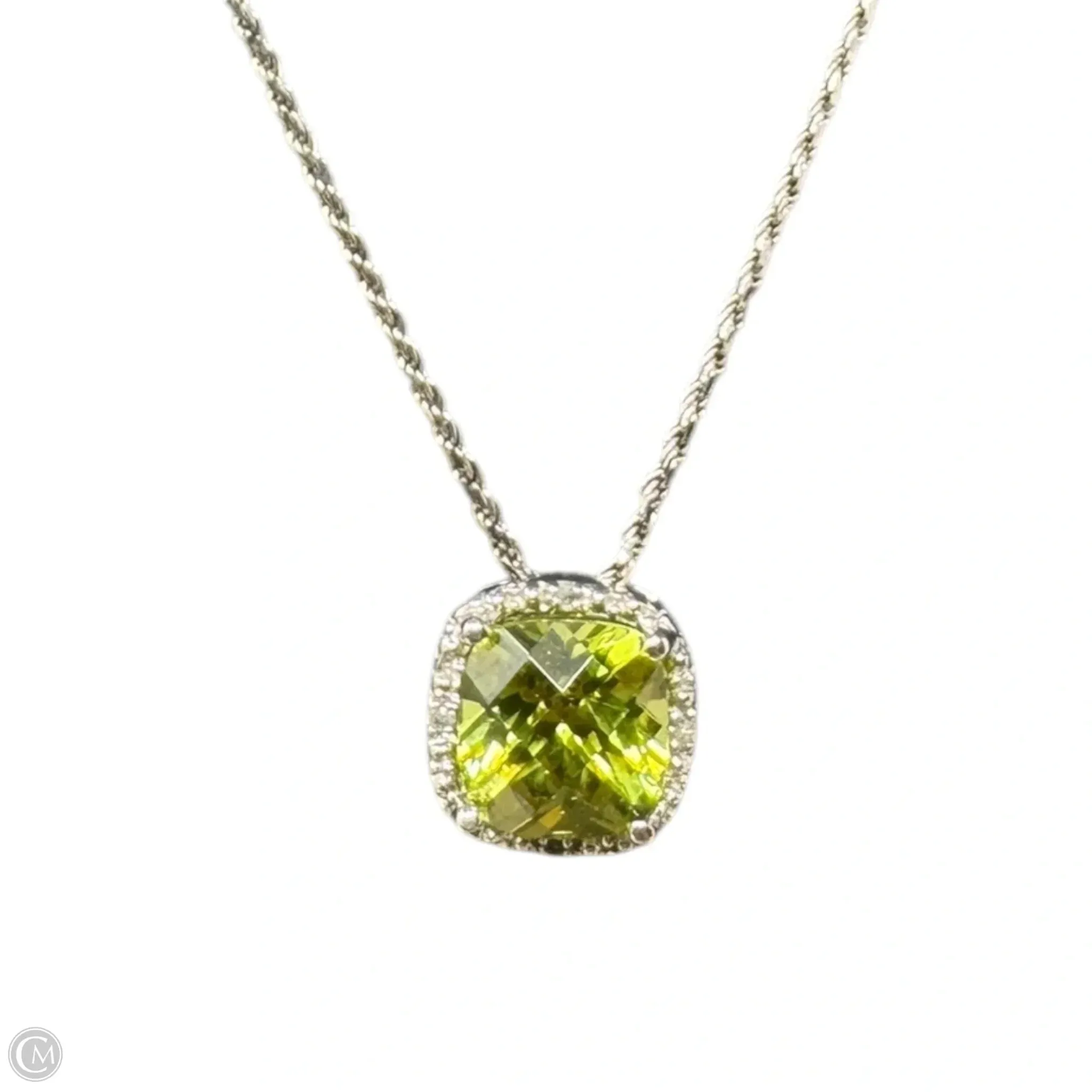 Peridot CZ Necklace Sterling Silver
