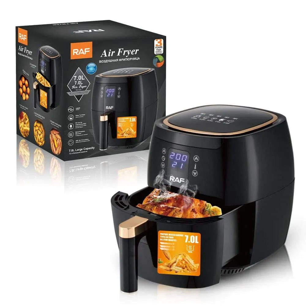 Raf Air Fryer, 7Lit, 1500Watts, Black