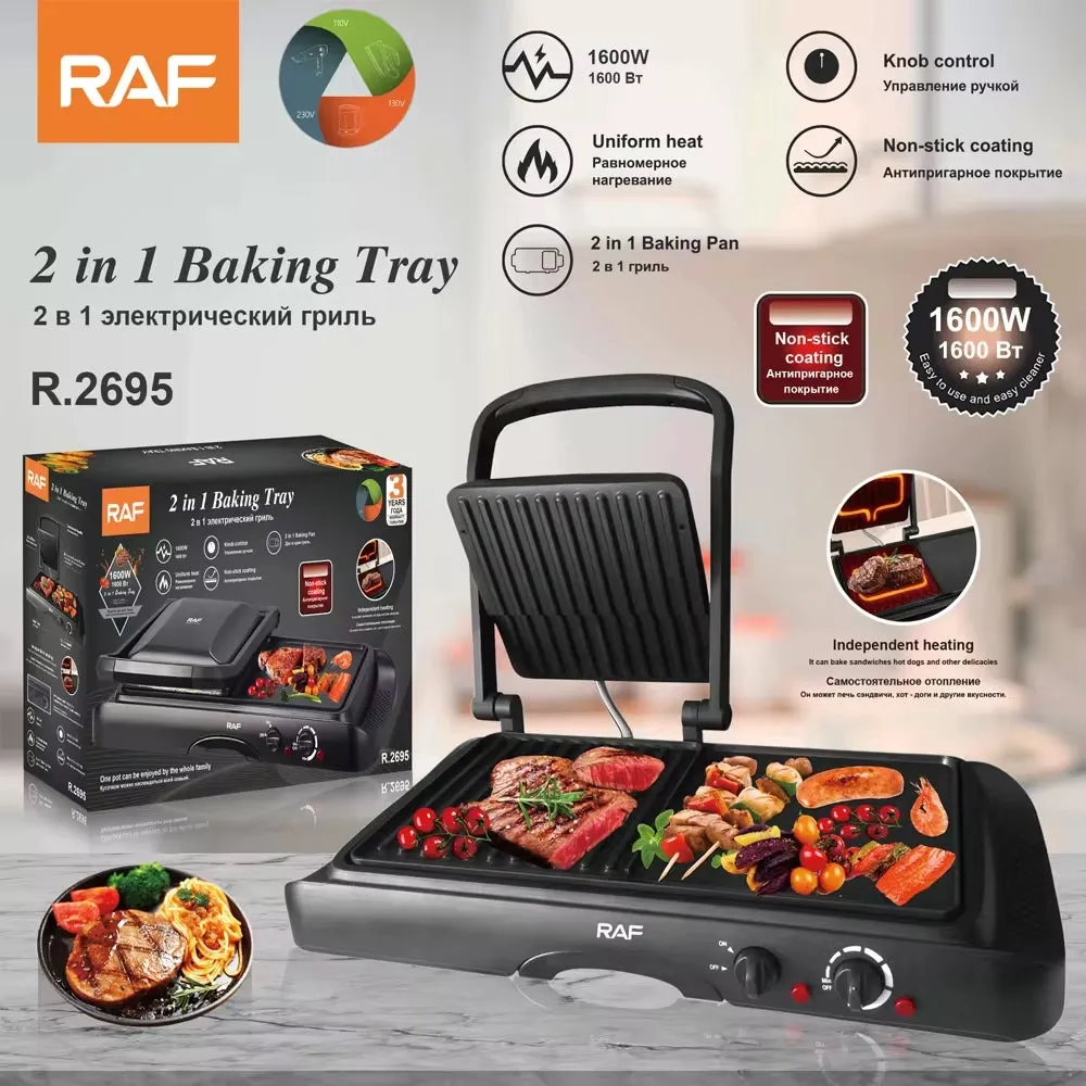 Raf Electric Baking Pan, 1600Watts, Knob Control Non Stick