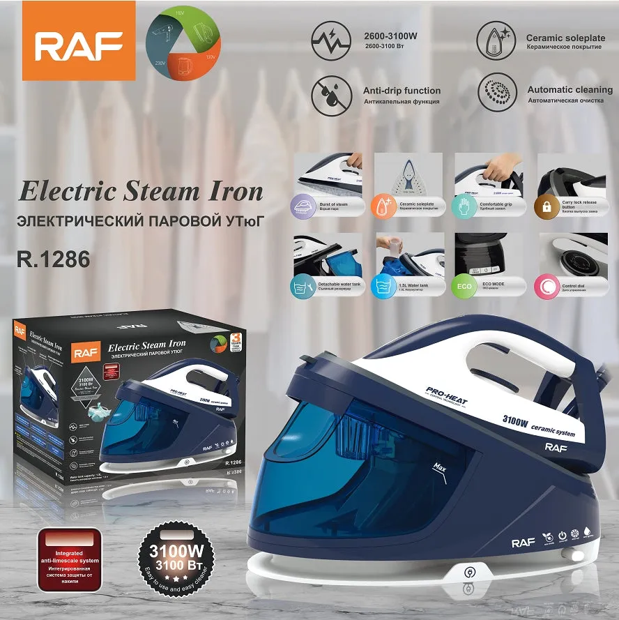Raf Electric Steam Iron, 2400Watts, Blue