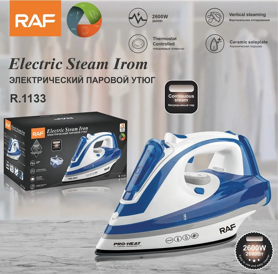 Raf Electric Steam Iron, 2600Watts, Blue