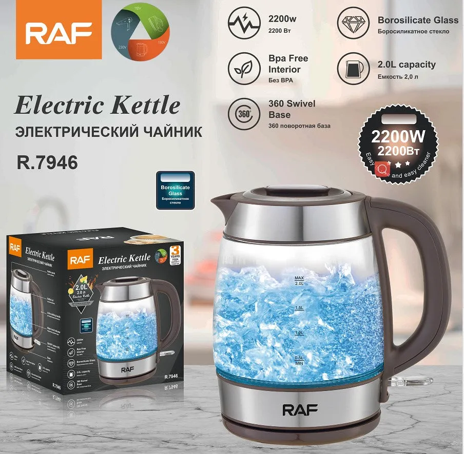 Raf Glass Kettle 2Lit