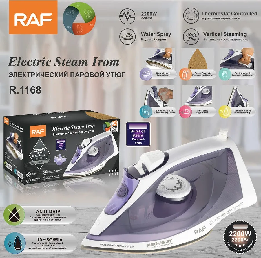 Raf Steam Iron, 2200Watts, Violet