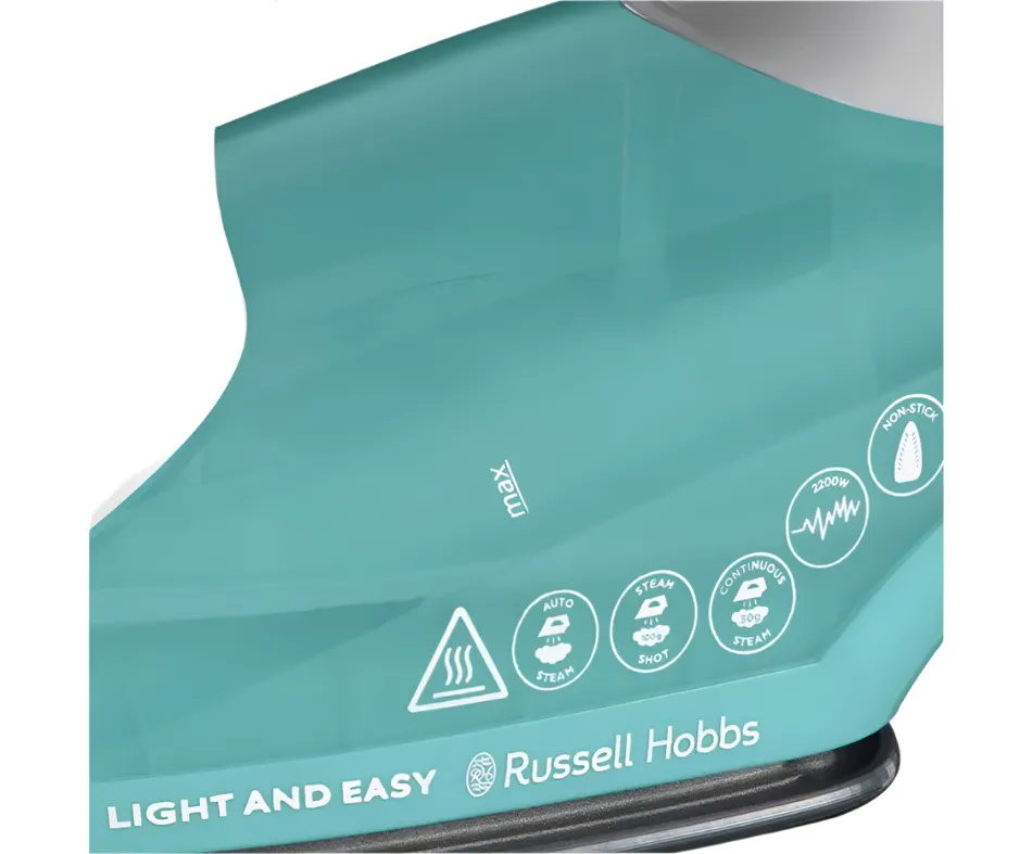Russell Hobbs Steam Iron Light & Easy, 2200Watts, Green