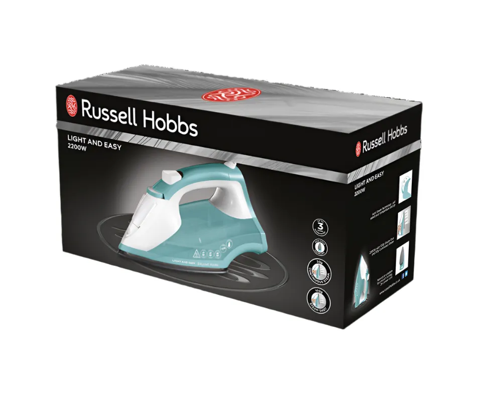 Russell Hobbs Steam Iron Light & Easy, 2200Watts, Green