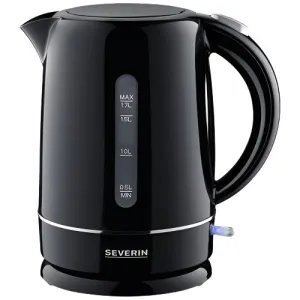 Severin Kettle Automatic Steam Stop, On/Off button, 1.7Lit, 2200Watts, Black