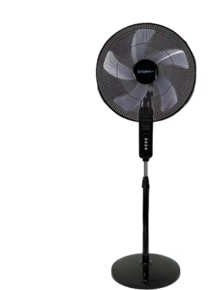 Stork Stand Fan20 Inch 3 Speeds 70 W 5 Blades With Remote Control Black 