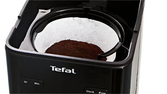 Tefal Filter Coffee Machine, Digital screen Displaying, 1000Watts, 1.25Lit, Black